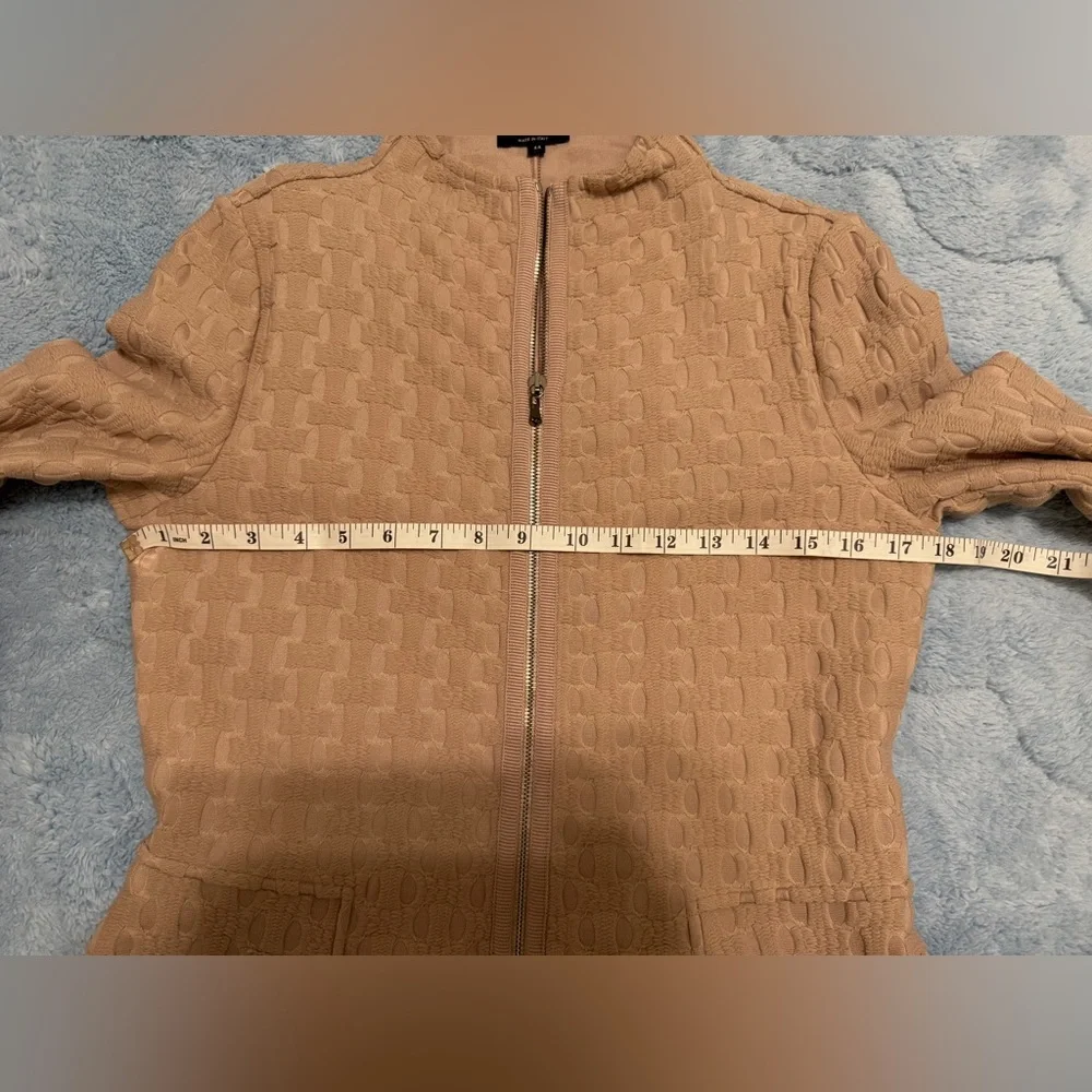 Giorgio Armani Black Label Womens 44 Pink Mock Neck Jacket Full Zip - Picture 7 of 14